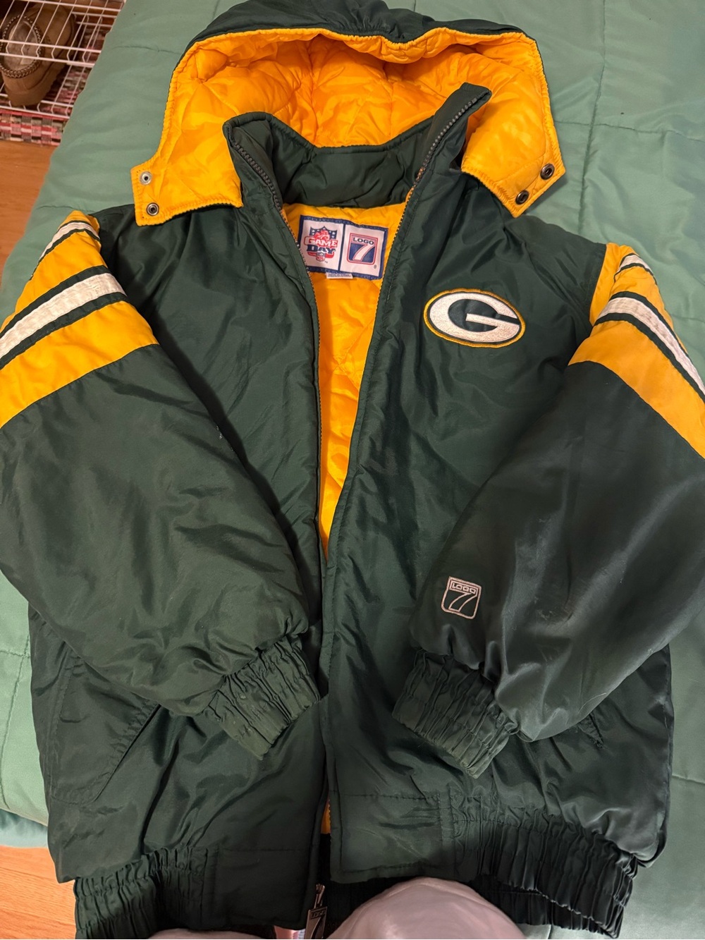 Green Bay Packers Green & Yellow Puffer Jacket